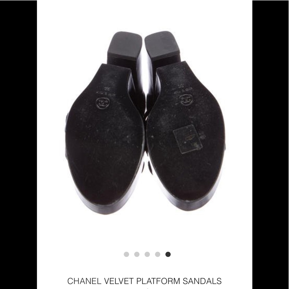 Authentic Chanel Velvet Platforms - Picture 6 of 8